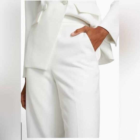 Veronica Beard Tonelli Pant with Side Stripe in Off White 2 - Picture 4 of 5